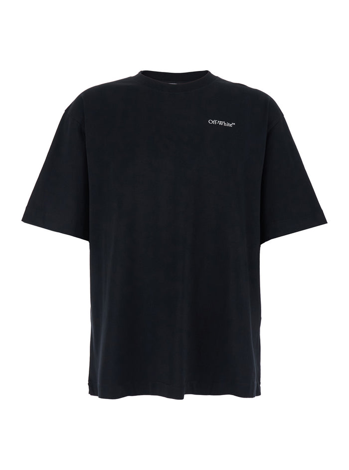 T-shirt OFF-WHITE Black with Logo on Front and Back in Cotton for Men Tshirts Polo Shirts