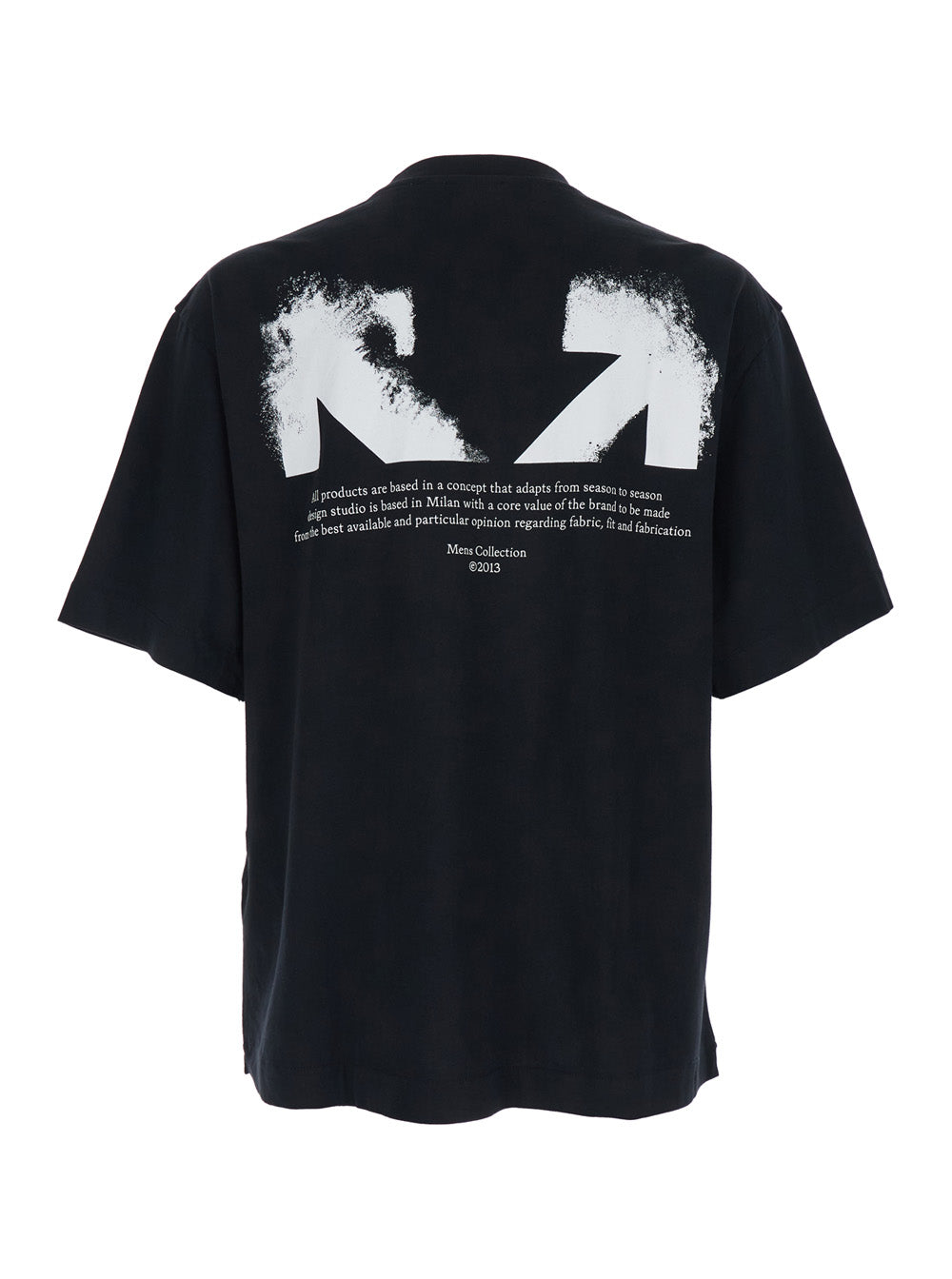 T-shirt OFF-WHITE Black with Logo on Front and Back in Cotton for Men Tshirts Polo Shirts