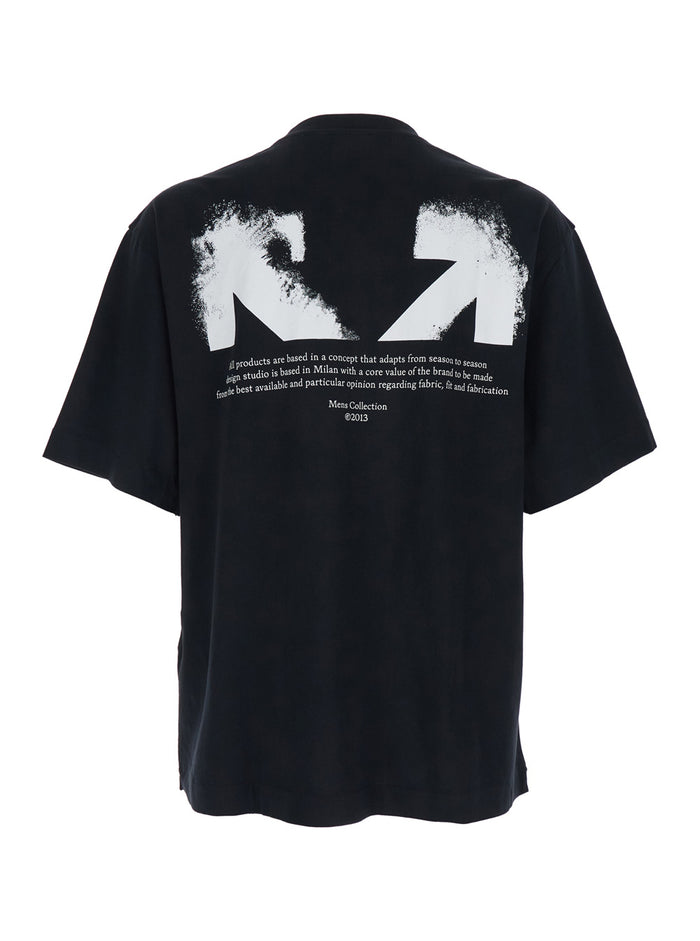 T-shirt OFF-WHITE Black with Logo on Front and Back in Cotton for Men Tshirts Polo Shirts