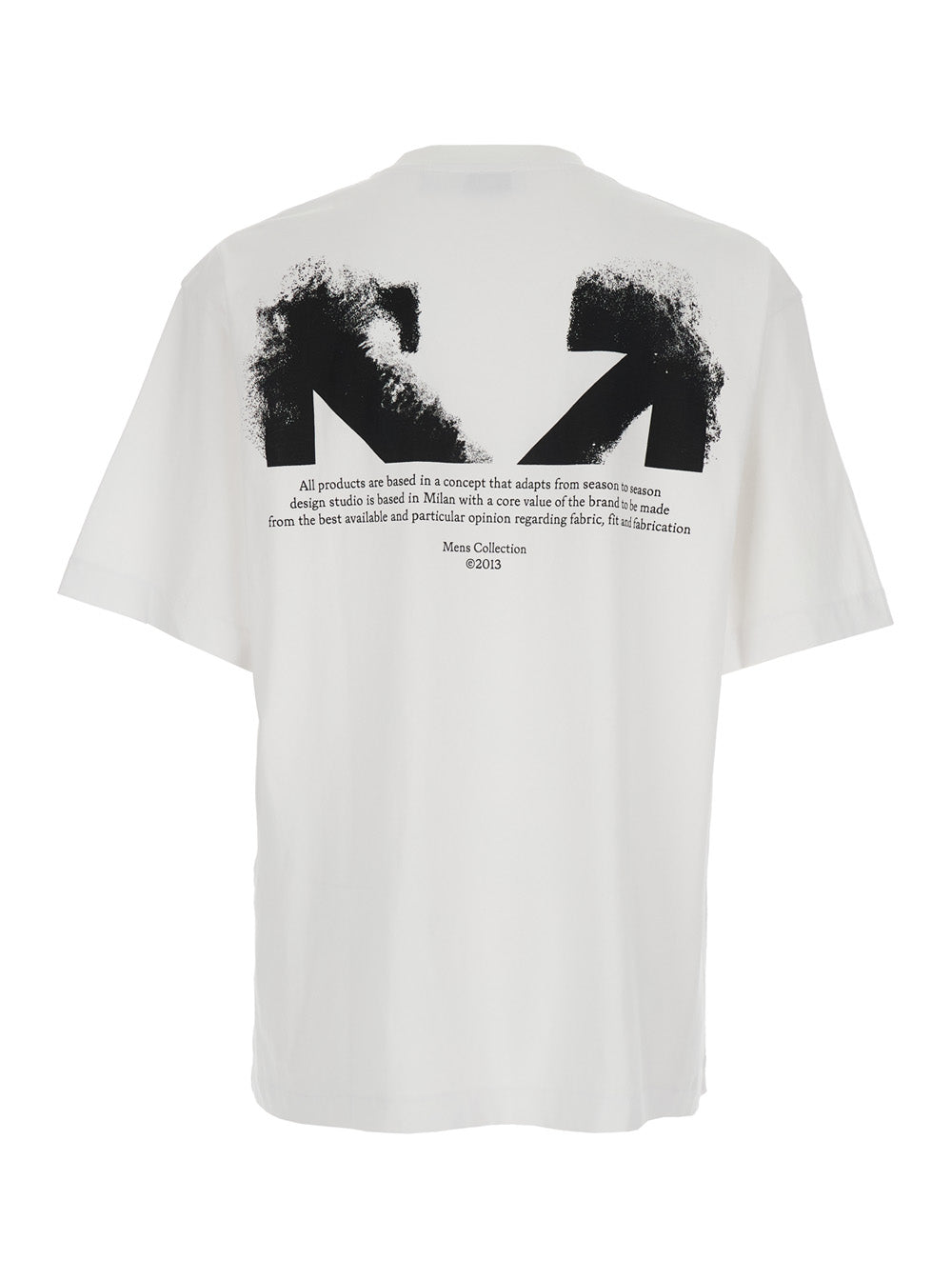 White Crew Neck T-Shirt with Logo on Front and Back for Men Cotton Tshirts Polo Shirts