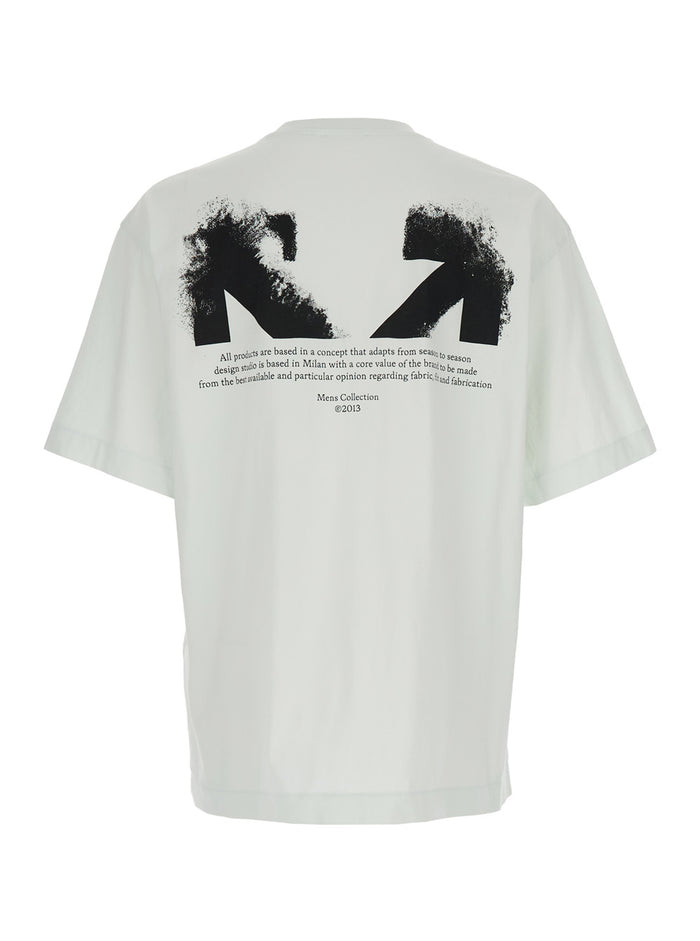 Light Green OFF-WHITE T-shirt with Logo on Front and Back for Men Cotton Tshirts Polo Shirts