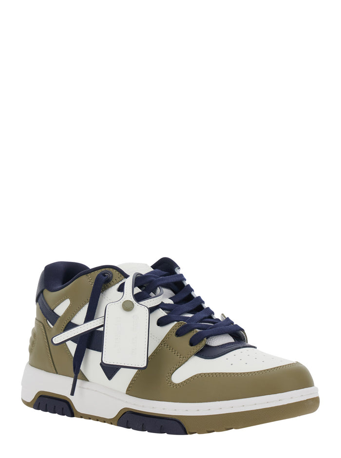 Sneakers OUT OF OFFICE Green with Rubber Sole in Leather for Men Calf