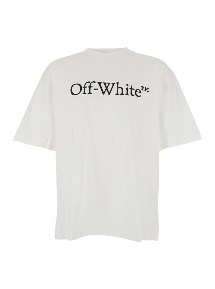 Oversized Logo T-Shirt with Contrast Lettering Print in White Cotton for Men Tshirts And Polo Shirts