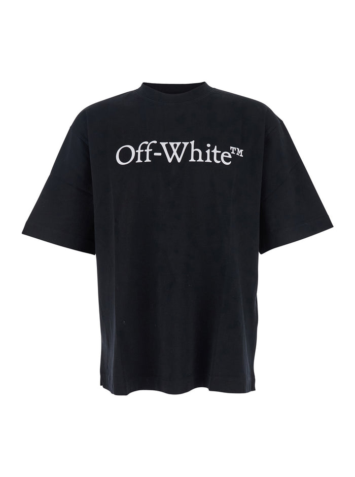 Mens Oversized Logo T-Shirt with Contrast Print in Black Cotton Tshirts And Polo Shirts
