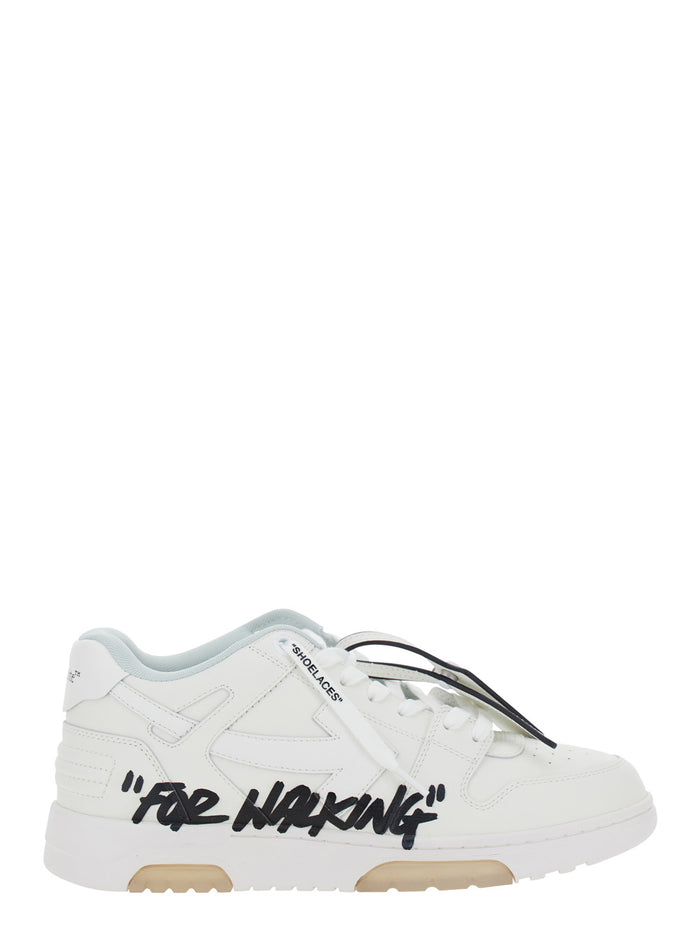 Out Of Office White Sneakers With Arrow Patch Leather Man