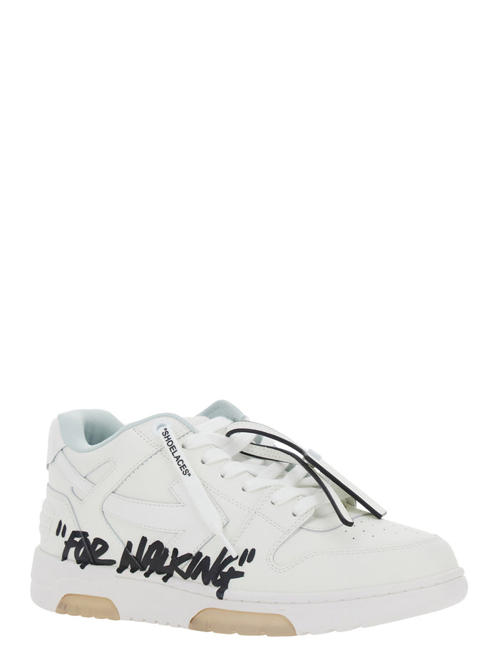 Out Of Office White Sneakers With Arrow Patch Leather Man