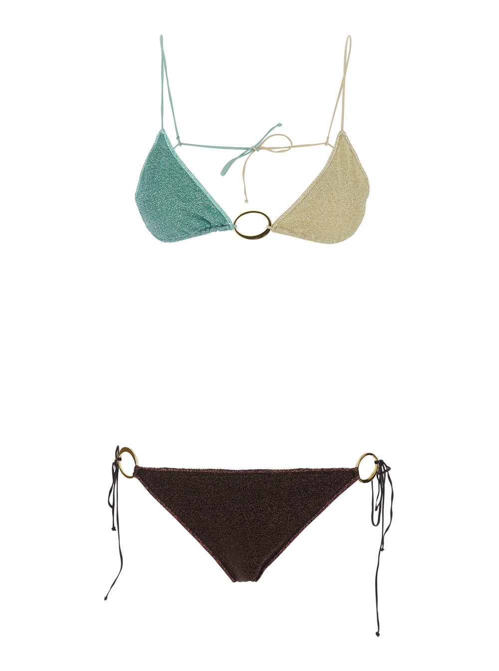 Multicolor Lumiere Bikini with Drawstring Closure in Tech Fabric for Women Beachwear