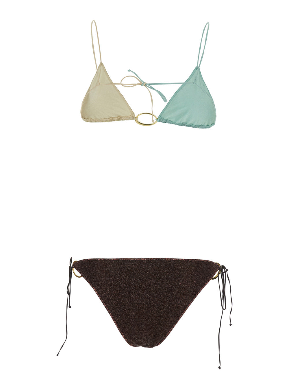 Multicolor Lumiere Bikini with Drawstring Closure in Tech Fabric for Women Beachwear
