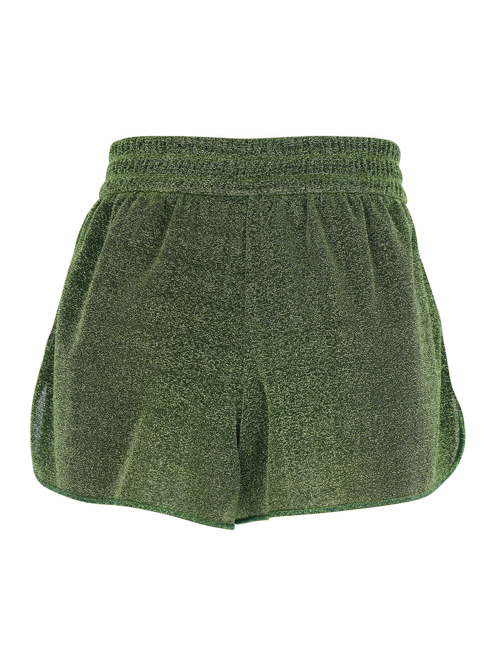 Lumiere Green Shorts with Elastic Waist Detail in Tech Fabric for Women And Bermuda