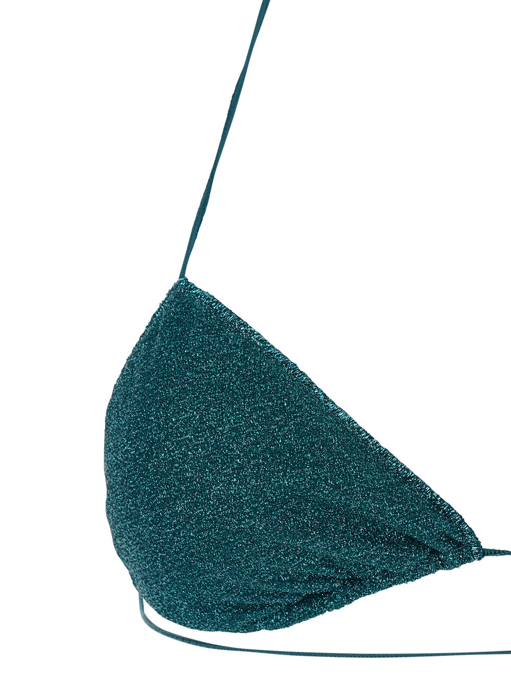Lumiere Bikini with Triangle Top and Drawstring Closure in Blue Tech Fabric for Women Blu Beachwear