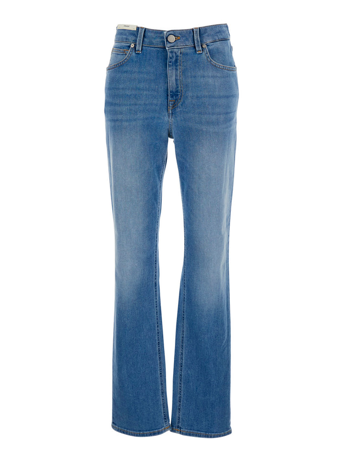 STRAIGHT ALANIS JEANS Blue Denim Cotton Men Blu Elastane
