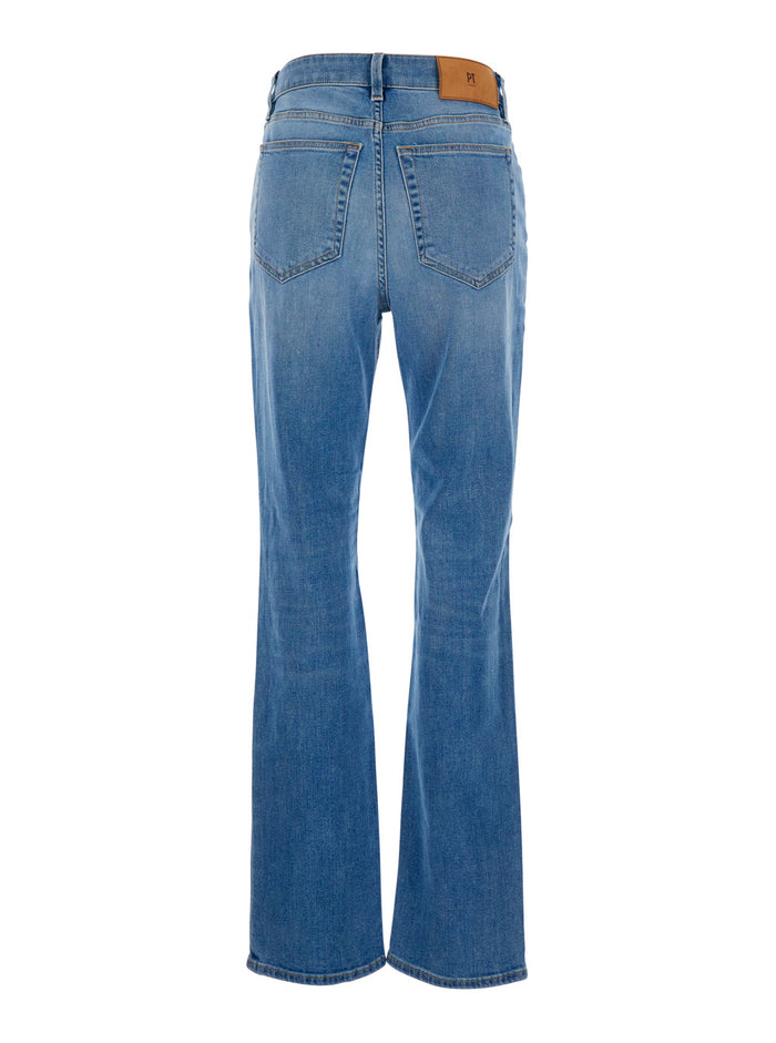STRAIGHT ALANIS JEANS Blue Denim Cotton Men Blu Elastane