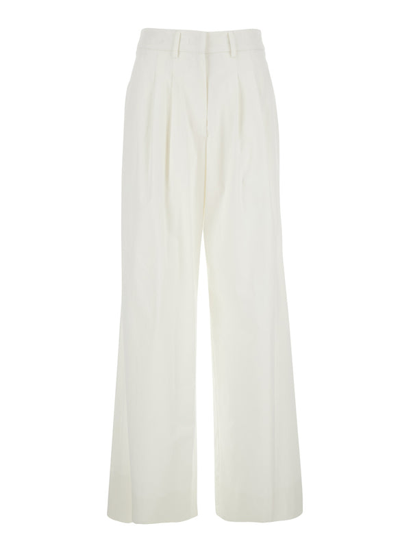 Pants Frankie White Stretch Cotton Trousers
