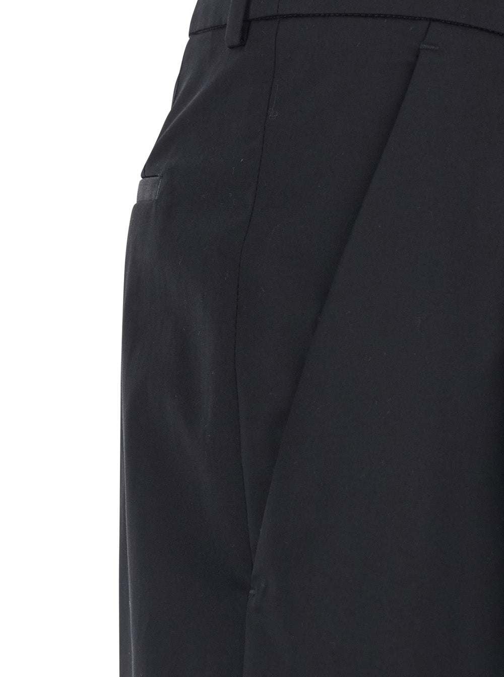FRANKIE Stretch Satin Cotton Pants Black Men Elastane Trousers