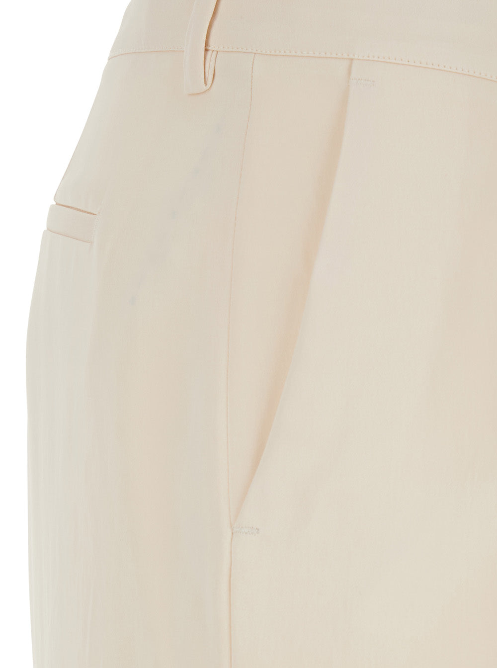 Francoise Pants with Belt Loops in Cotton Blend Beige Women Viscose Trousers