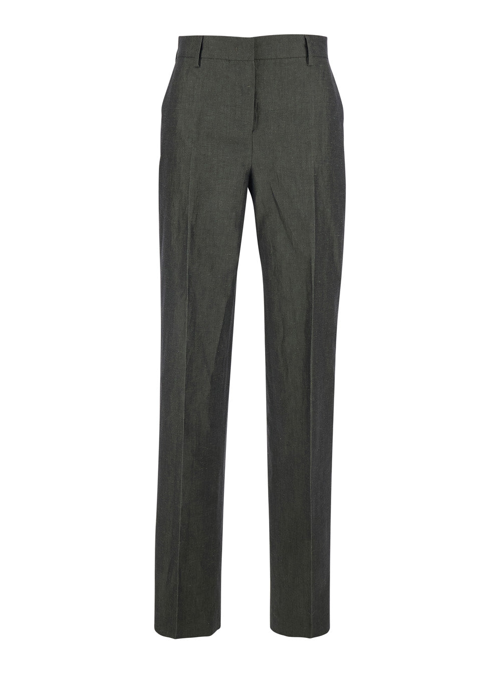 AMBRA LINEN AND COTTON FINE PLAIN WEAVE Brown Pants for Men Trousers