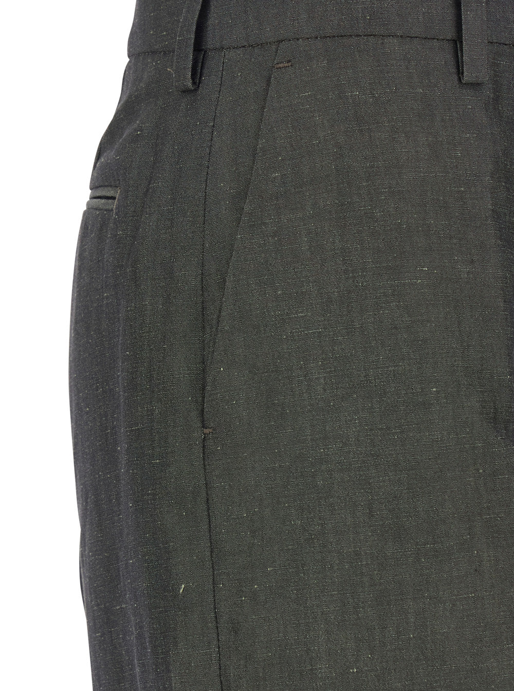AMBRA LINEN AND COTTON FINE PLAIN WEAVE Brown Pants for Men Trousers