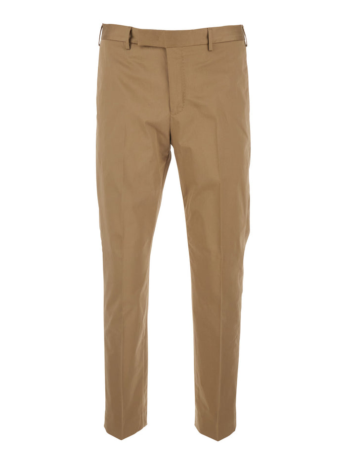Mens Beige COASX0Z00FWDNU680130 Pants with Belt Loops and Welt Pockets on the Back Cotton Elastane Trousers