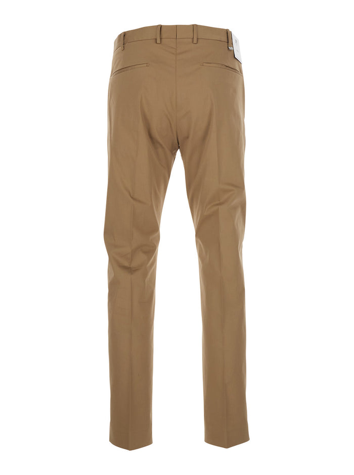 Mens Beige COASX0Z00FWDNU680130 Pants with Belt Loops and Welt Pockets on the Back Cotton Elastane Trousers