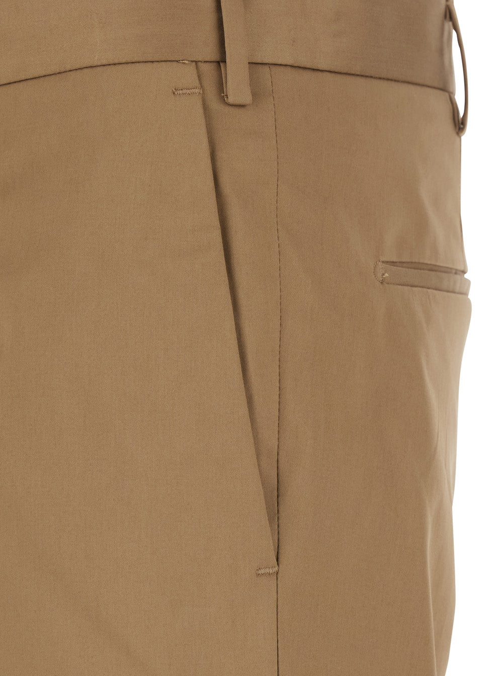Mens Beige COASX0Z00FWDNU680130 Pants with Belt Loops and Welt Pockets on the Back Cotton Elastane Trousers