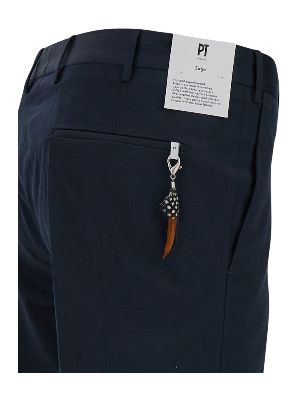 Mens Blue Slim Fit Pants in Cotton Blend Blu Elastane Trousers
