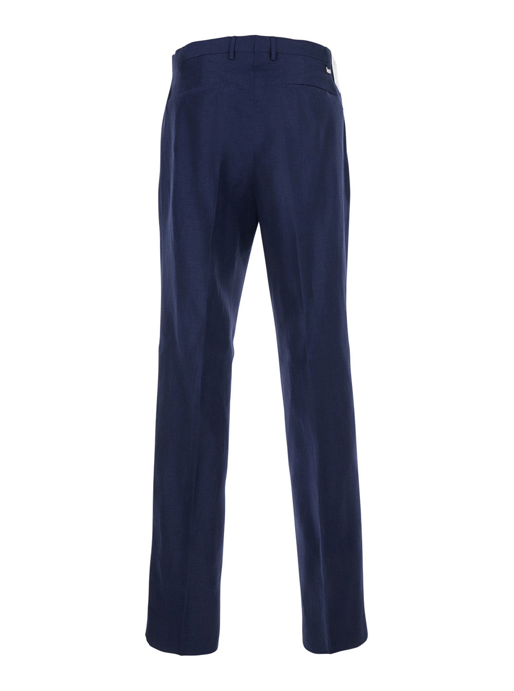 Pants With Pockets And Raw Hems Blue Tech Fabric For Men Blu Trousers