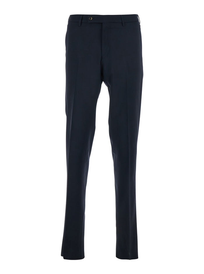Slim Pants COVF1SZ00CL1MA270360 with Belt Loops and Welt Pockets on the Back in Blue Wool for Men Blu Virgin Elastane Trousers