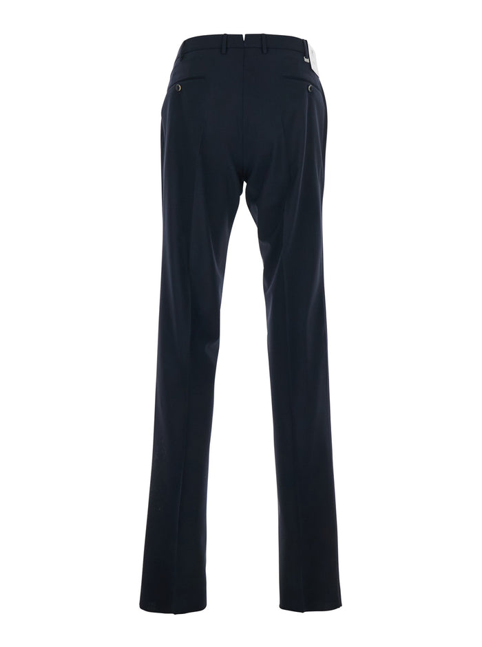 Slim Pants COVF1SZ00CL1MA270360 with Belt Loops and Welt Pockets on the Back in Blue Wool for Men Blu Virgin Elastane Trousers