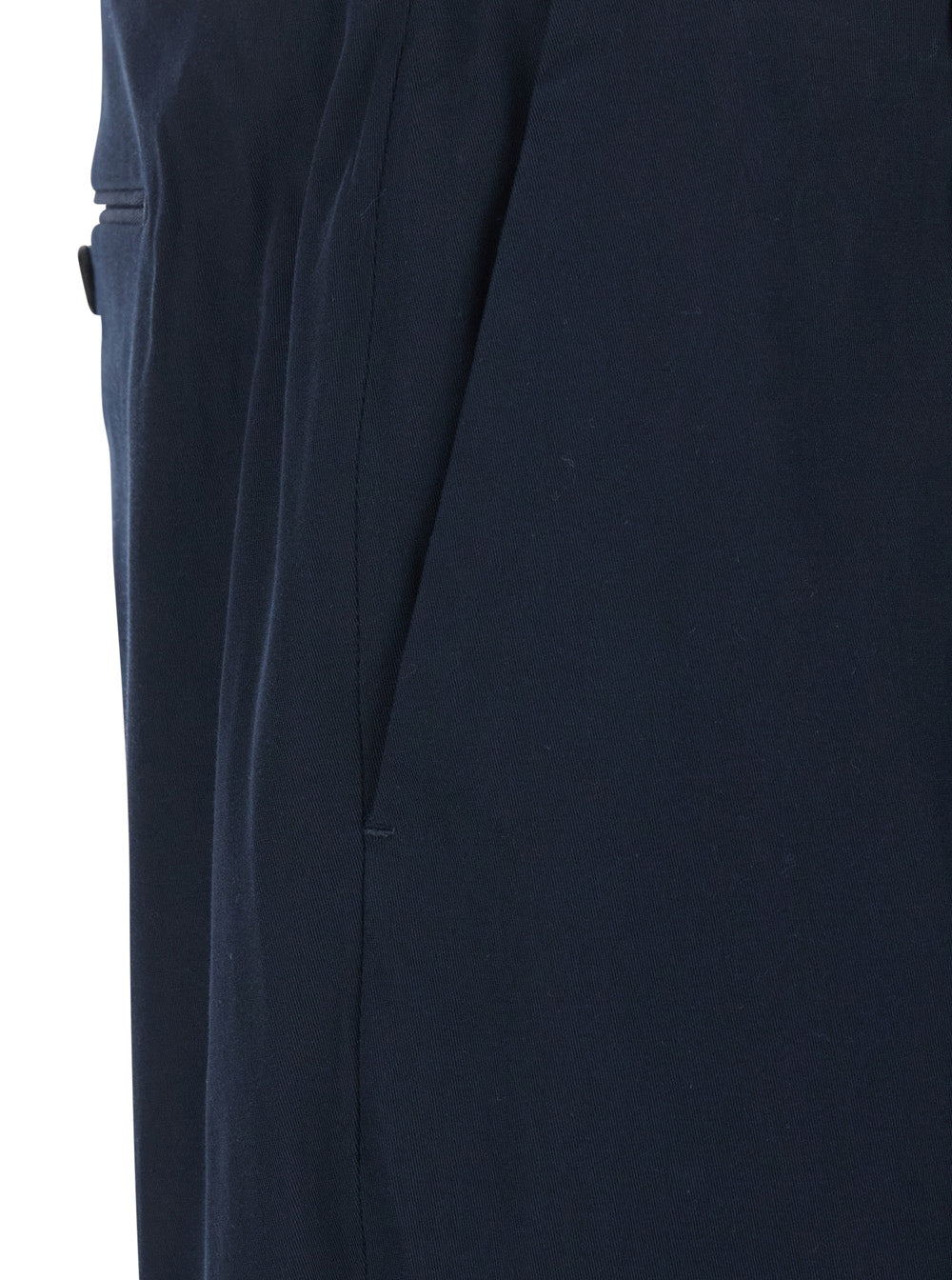 Blue Pants with Belt Loops and Two Welt Pockets on the Back in Cotton for Men Blu Elastane Trousers