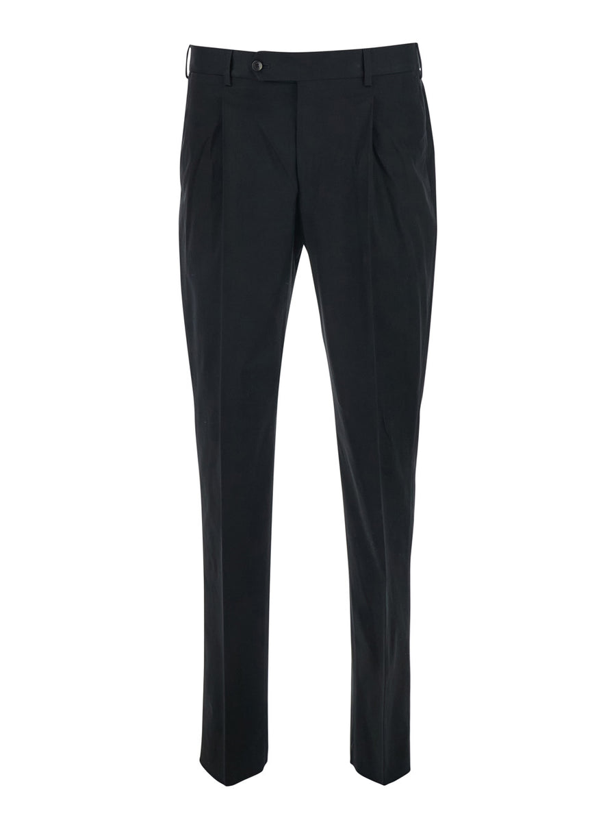 Trousers Union 1 Pince Cotone Black Cotton