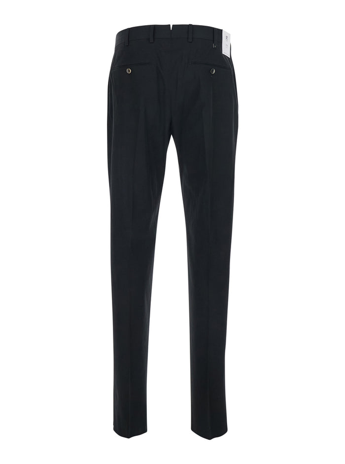 Pants UNION 1 PINCE COTONE Black with Pleats and Side Pockets for Men Cotton Elastane Trousers