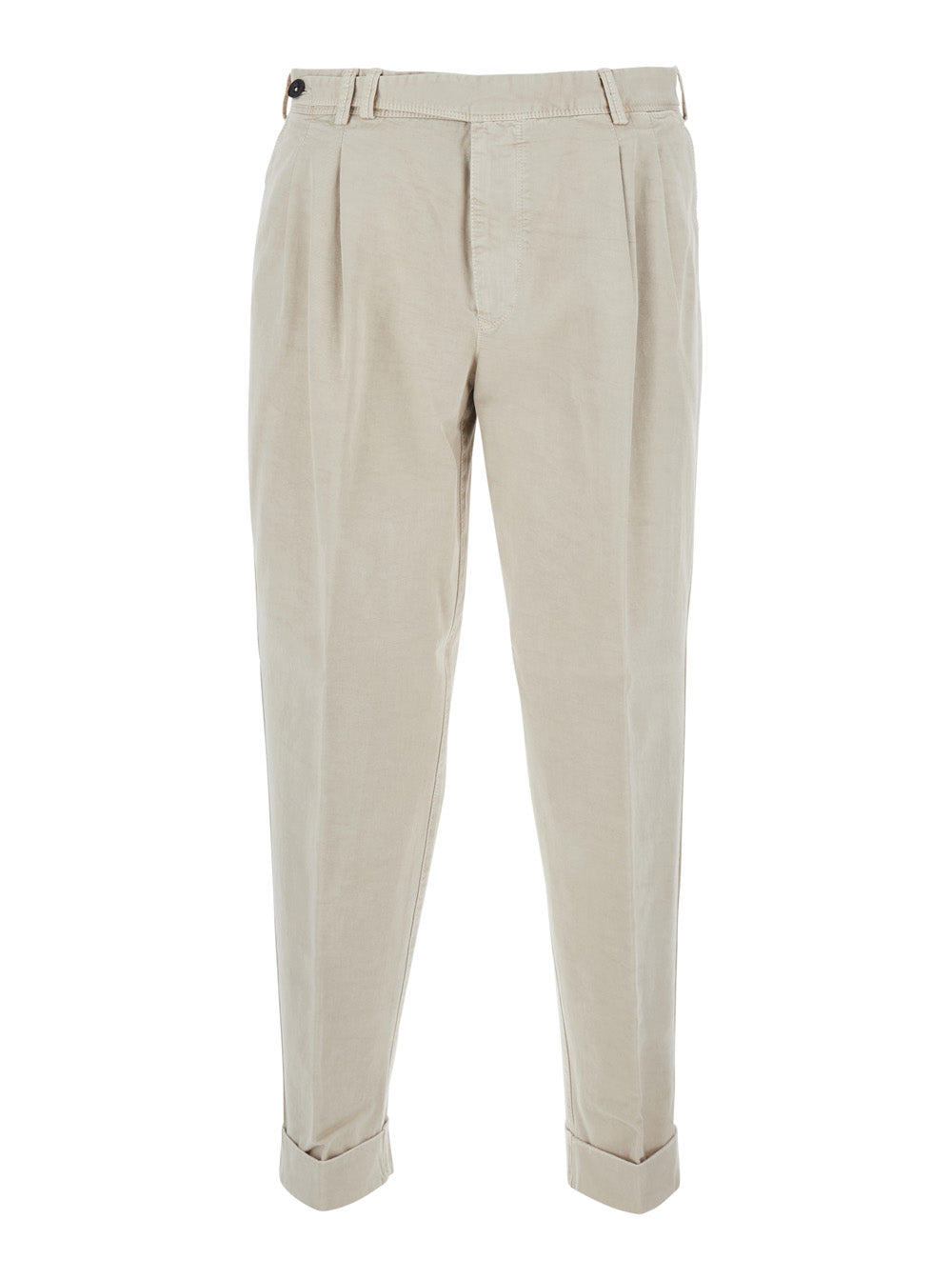 Pants With Pockets And Finished Hems Tech Fabric Beige Men Trousers