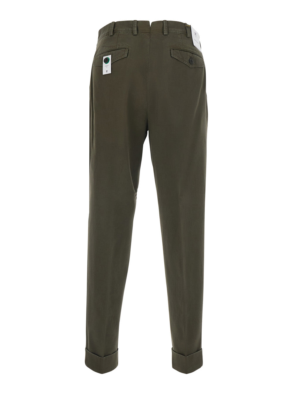 Pants With Side Pockets And Straight Hem Brown Tech Fabric For Men Trousers