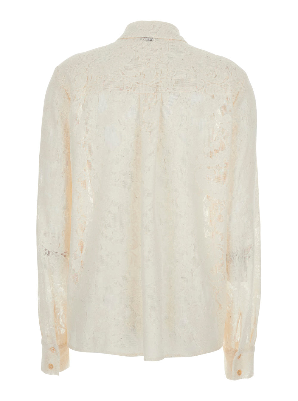 White Shirt LUCILLA LACE COTTON with Details for Women Polyamide And Blouses