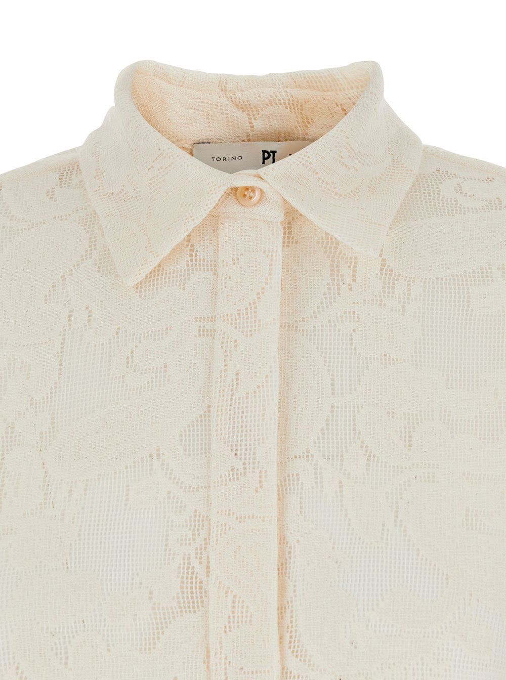 White Shirt LUCILLA LACE COTTON with Details for Women Polyamide And Blouses