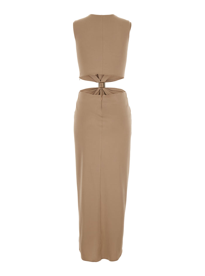 Dress Pink With Elegant Details Polyester Women Spandex
