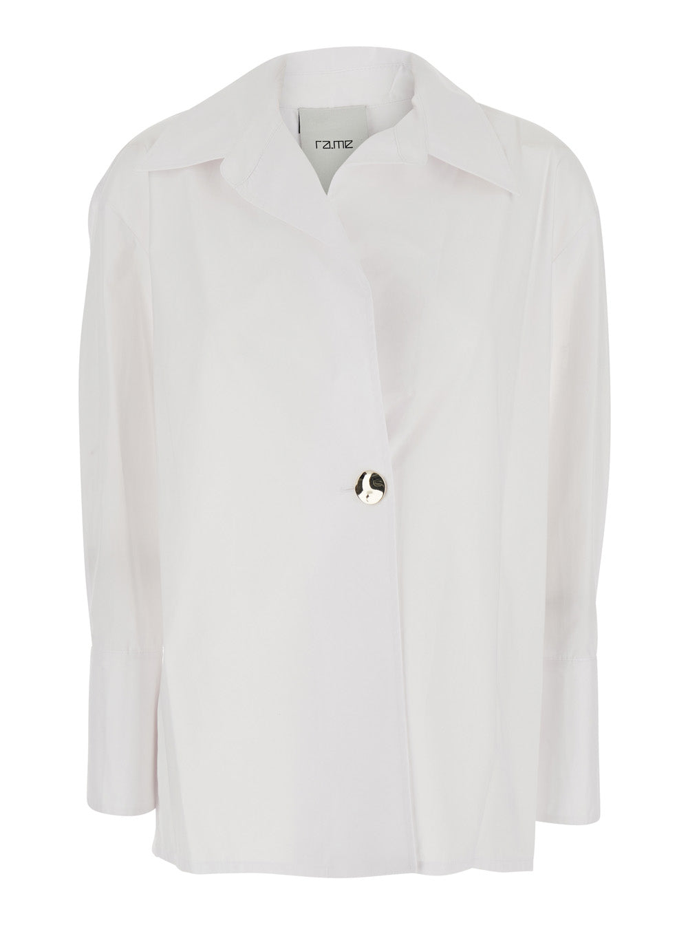 White Shirt With Classic Collar And Long Sleeves Cotton For Women Blouses