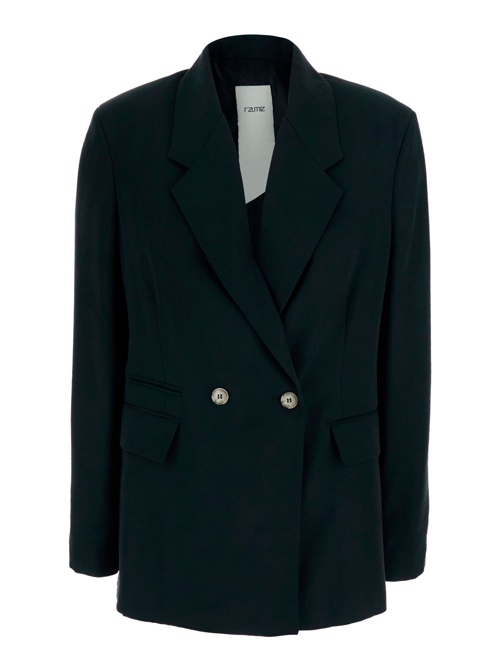 Black Blazer - Jacket With Front Closure And Side Pockets Modal Polyester Women Blazers