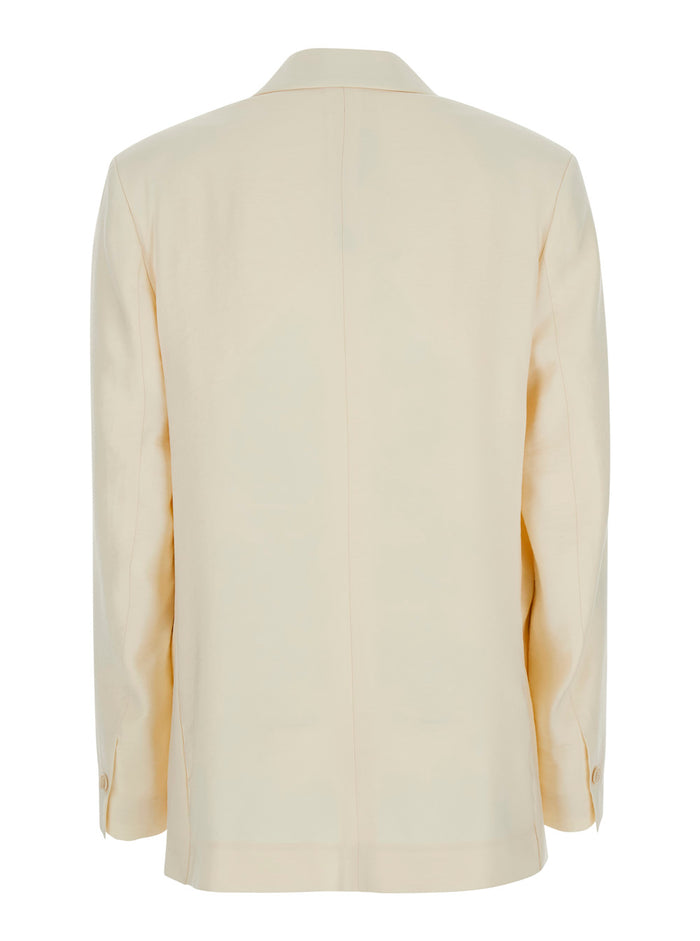 White Blazer - Jacket With Notched Revers And Button Closure Modal Polyester Women Blazers
