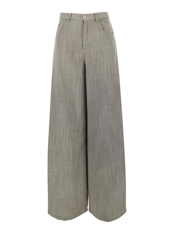 Gray TROUSERS with Side Pockets in Tencel for Men Grey