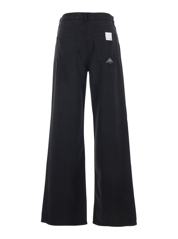 JS) Super Wide WOMAN Light Bull Tencel Old Reverse Black Jean