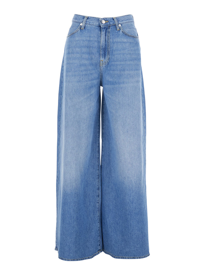 Kaori Blue Jeans with Stonewashed Effect in Denim Blu