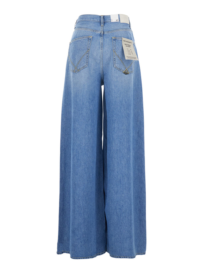 Kaori Blue Jeans with Stonewashed Effect in Denim Blu