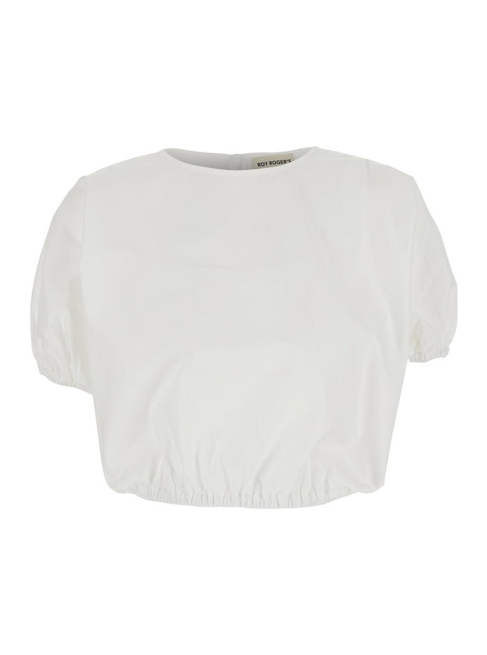 Shirt Sh) Puff With Sleeves In White For Women And Blouses
