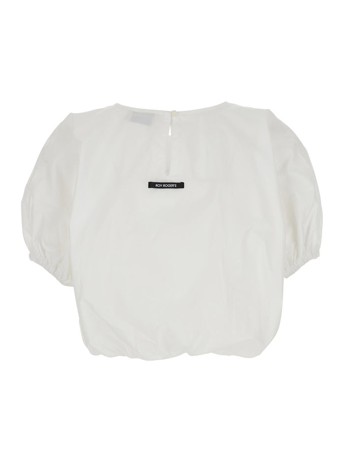 Shirt Sh) Puff With Sleeves In White For Women And Blouses