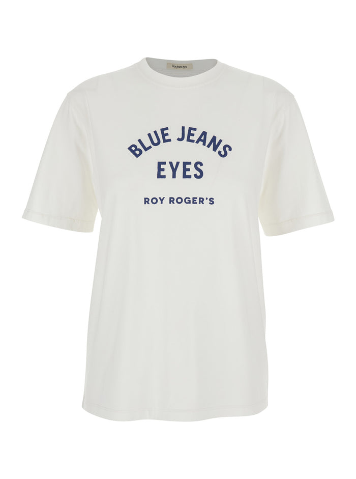 T-shirt R.R.EVA HERZIGOVA White with Front Print in Cotton for Women Tshirts And Polo Shirts