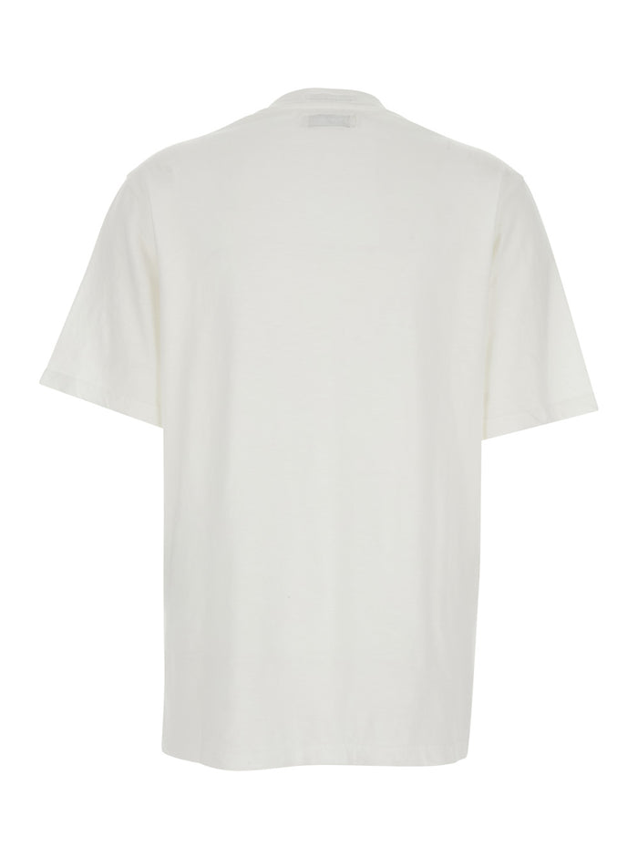 T-shirt Montauk R.R.EVA HERZIGOVA with Round Neck in White Cotton for Women Tshirts And Polo Shirts