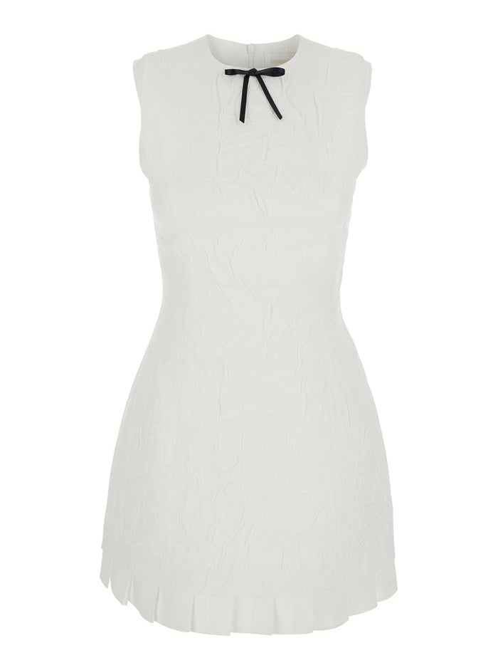 Sleeveless Slim-Fit Dress In White Viscose Women