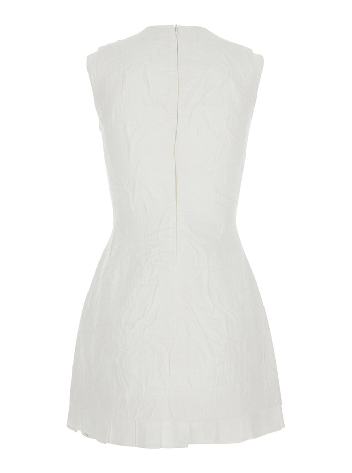 Sleeveless Slim-Fit Dress In White Viscose Women