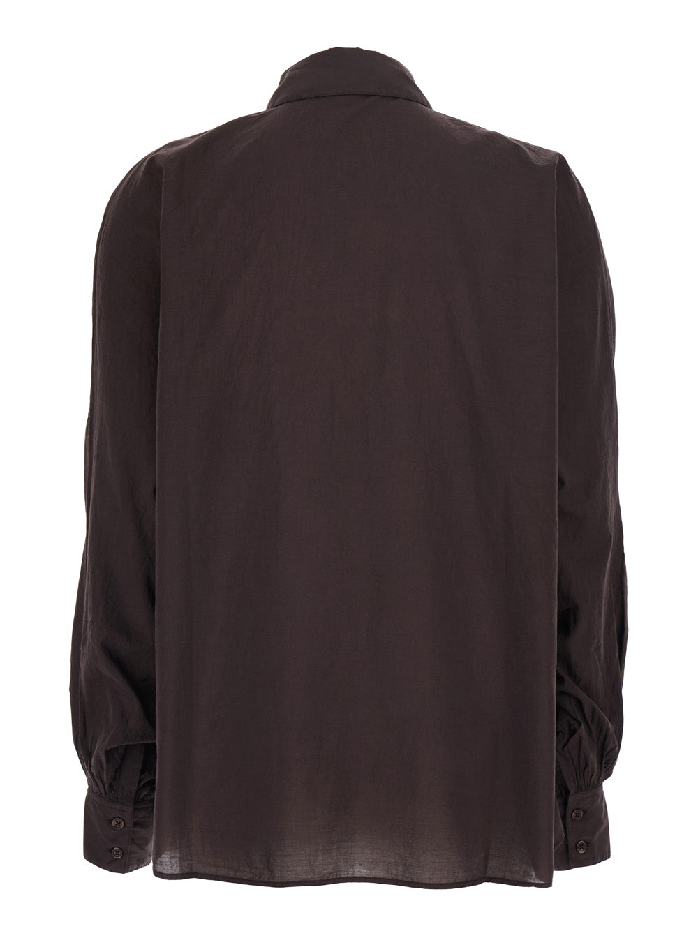 Blouse Antonia Classica Voile Brown With Long Sleeves And V-Neck Women Shirts Blouses